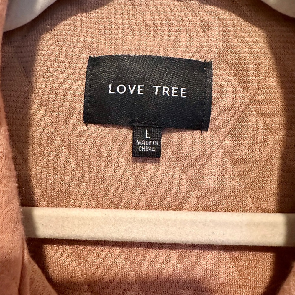 Love Tree Quilted Button-Down Shirt in Light Brown - Picture 4 of 5
